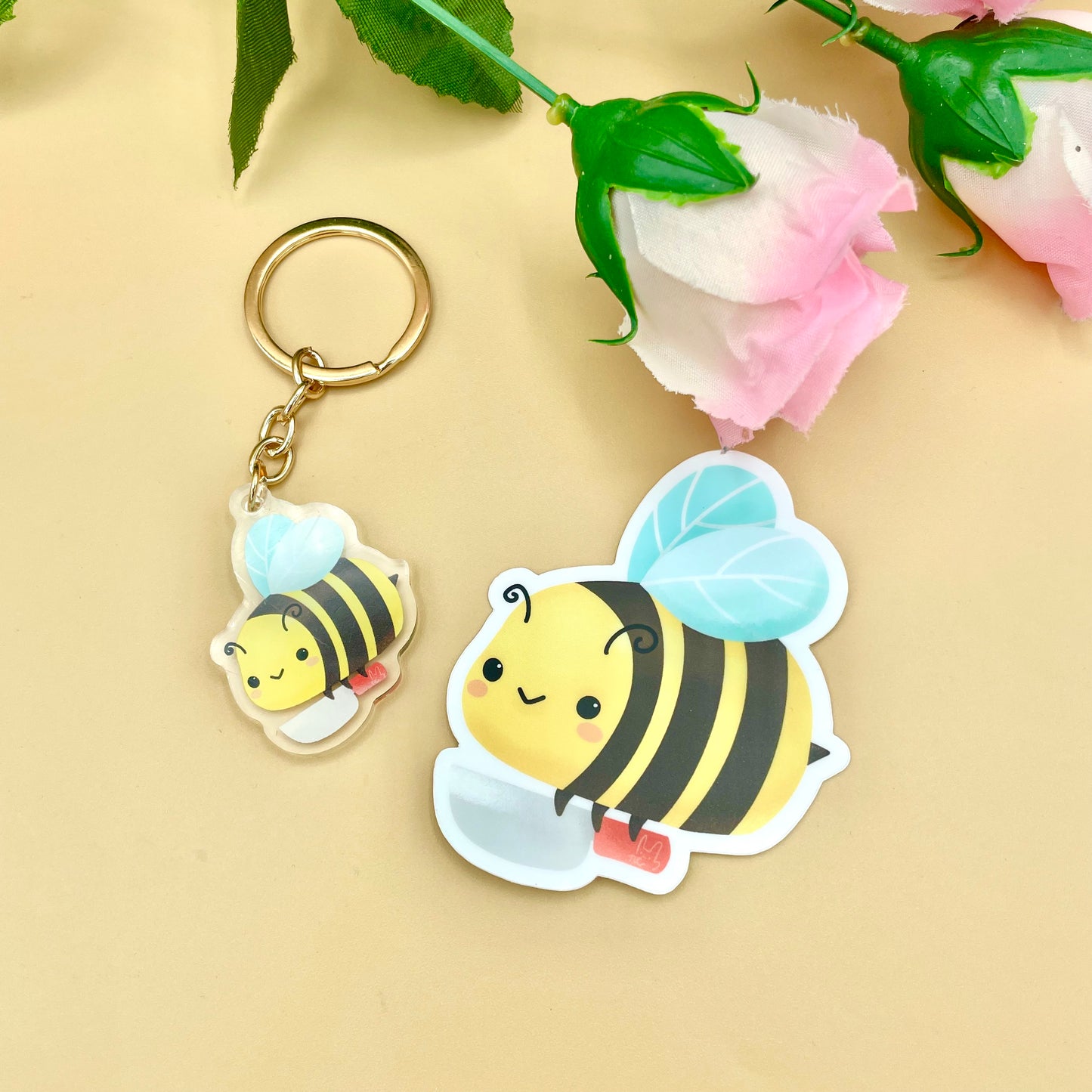 Killer Bee Keychain & Vinyl Sticker (Stabby Bee)