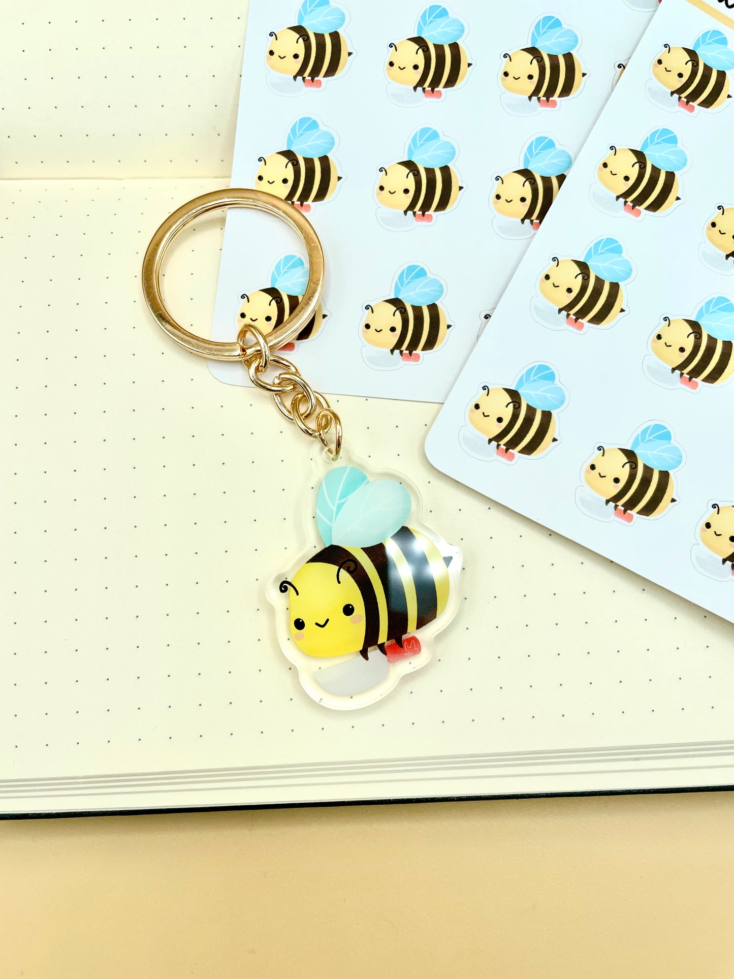 Killer Bee Keychain & Vinyl Sticker (Stabby Bee)