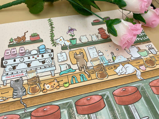 Cat Café Print