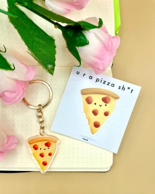 Happy Pizza Keychain
