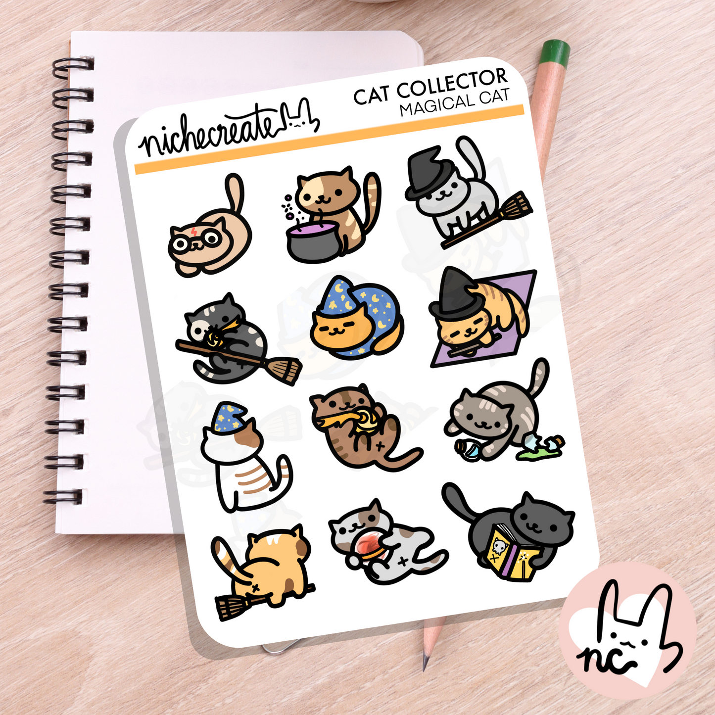 Magical Cats - Cat Collector Planner Sticker Sheets (Inspired Art)