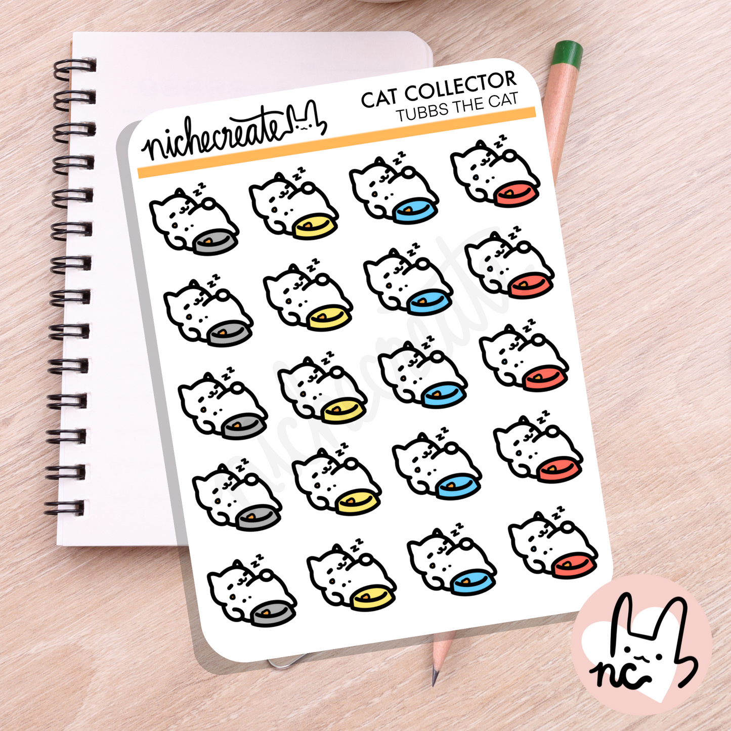 Tubbs the Cat - Cat Collector Planner Sticker Sheets (Inspired Art)